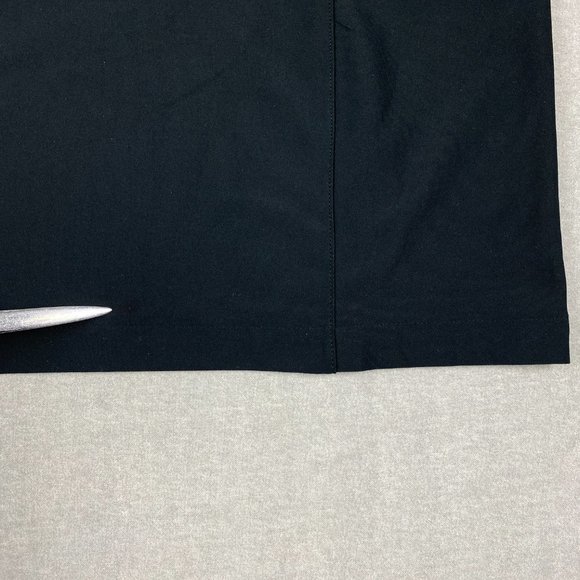 LL Bean Fitness Dress XL Black V Neck Short Sleeves Stretch Fitted Zipper Pocket - Picture 2 of 16